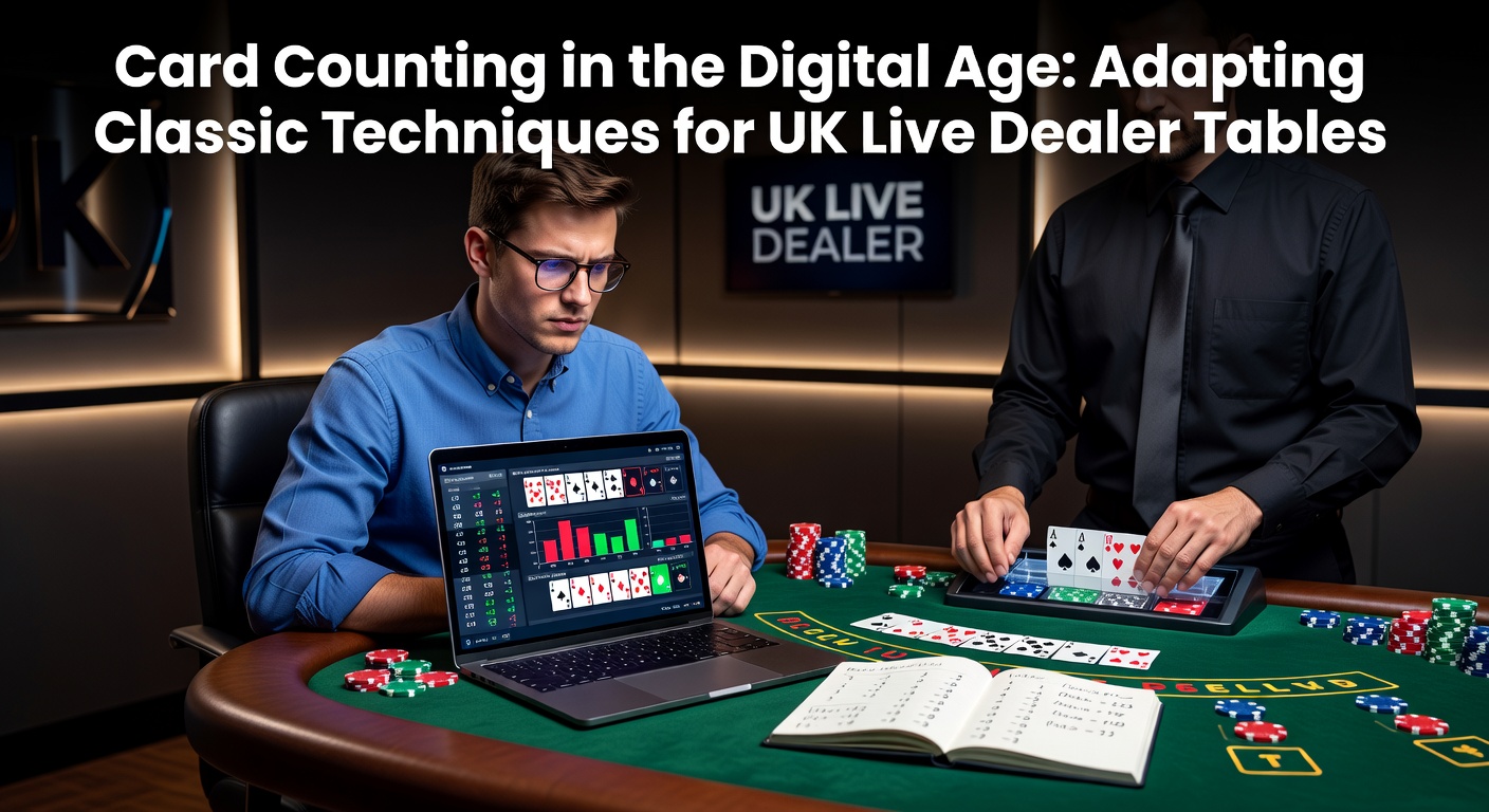 Digital display of a live dealer blackjack table with cards being dealt, highlighting card counting strategy overlays