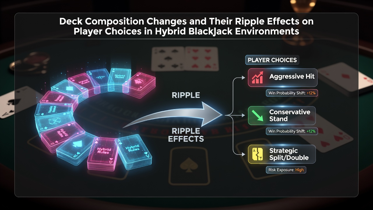Hybrid blackjack table showing digital deck tracking overlay on physical cards during live play
