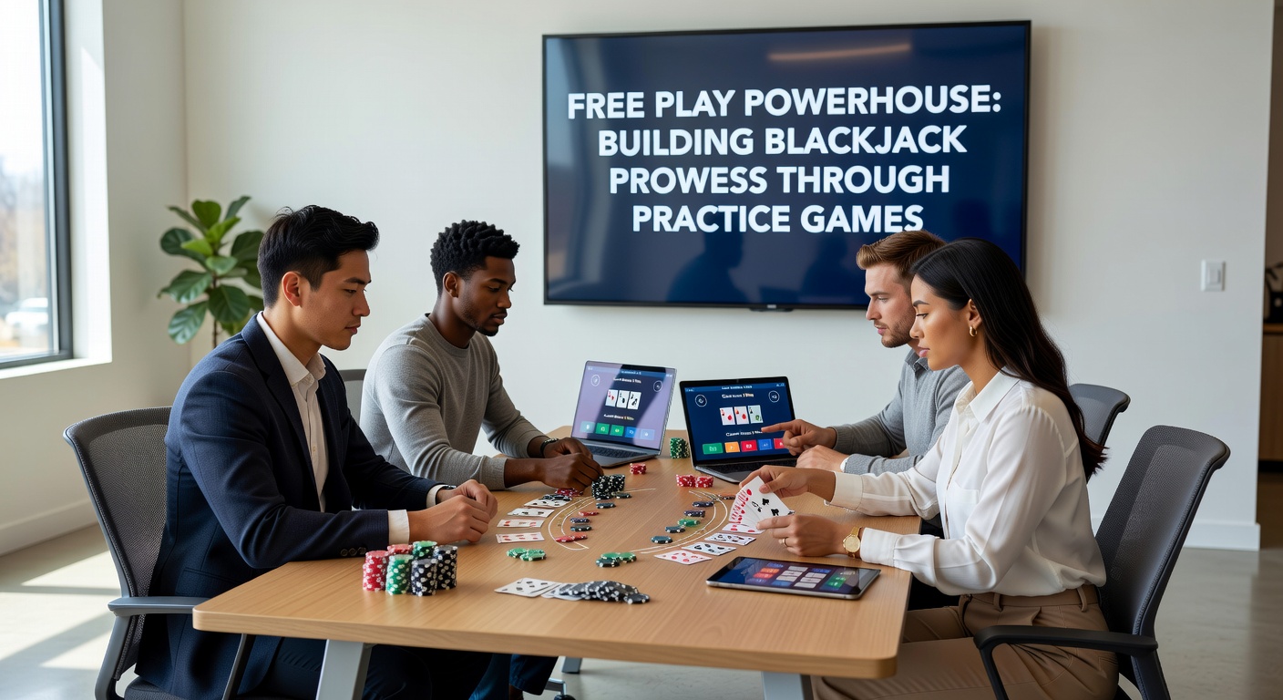 Close-up of a free play blackjack interface on a tablet, showing strategy chart overlay, hand history, and virtual bet sliders
