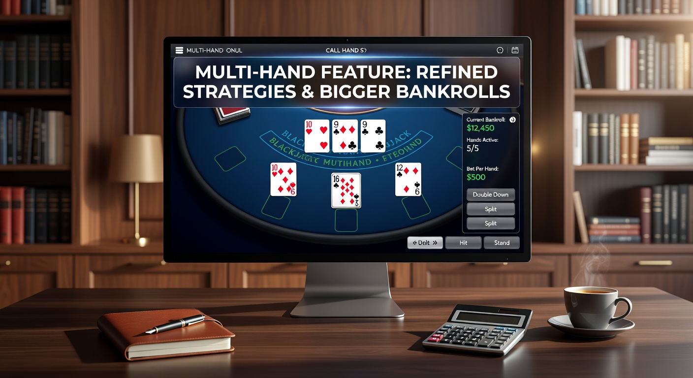 Line graph comparing bankroll fluctuations in single-hand versus multi-hand blackjack over 1,000 rounds, highlighting steeper swings in multi-hand play
