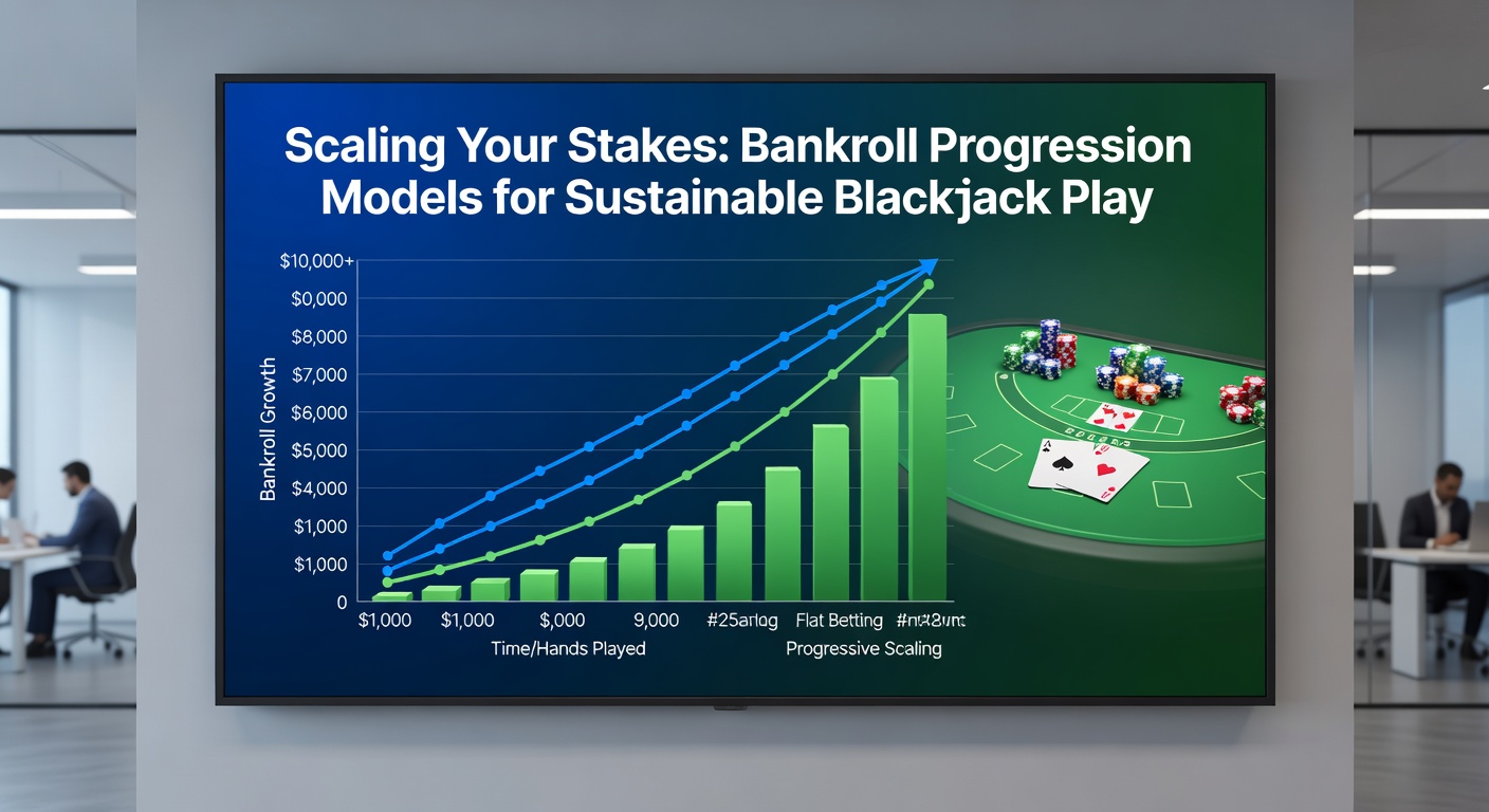 Comparative table illustrating bankroll trajectories for flat betting, Martingale, Paroli, and Kelly criterion across simulated blackjack sessions