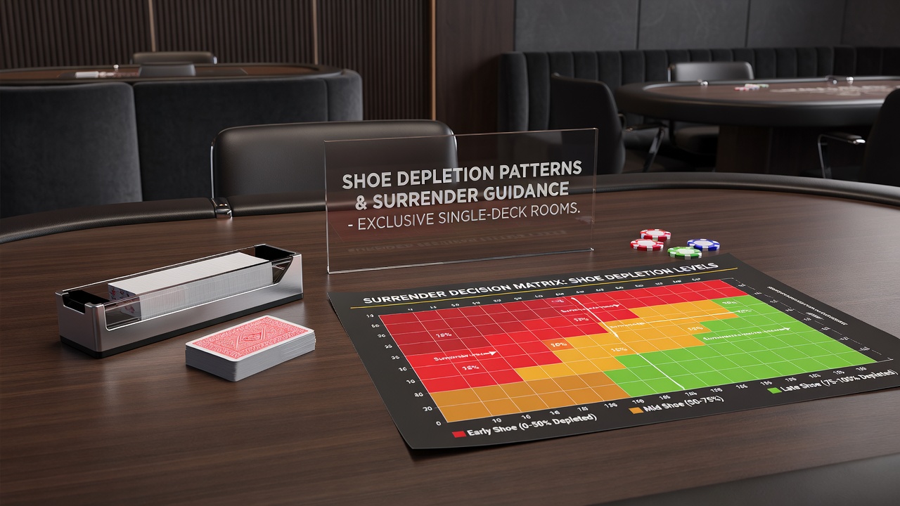 Chart showing surrender adjustments tied to tracked card removal in single-deck environments