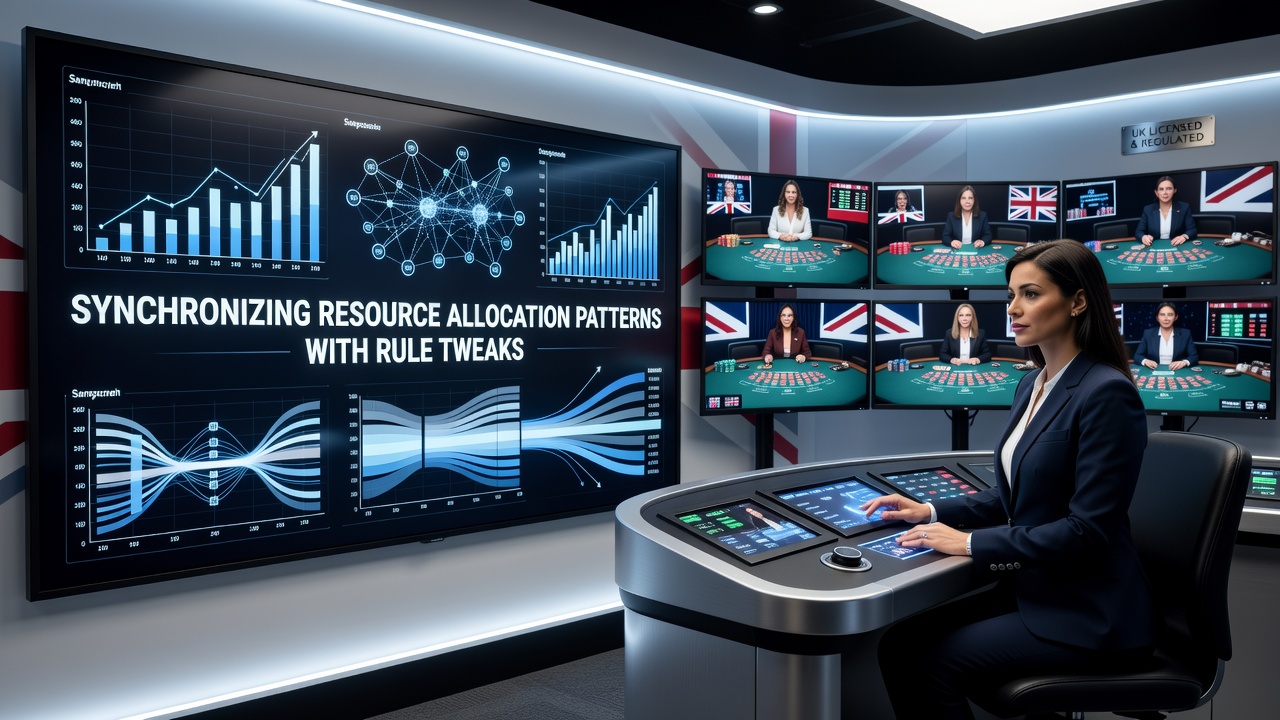 Live dealer platform control room showing synchronized resource allocation across multiple gaming tables