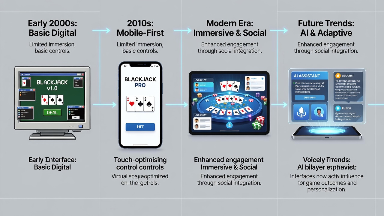 Modern blackjack app showing customizable controls and real-time analytics overlays