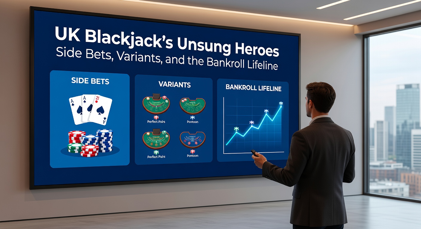 Close-up of a player's bankroll management chart beside a blackjack variant table, illustrating session tracking and side bet contributions